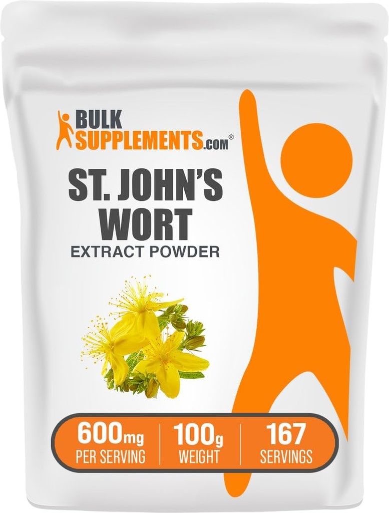 BulkSupplements.comセントジョンズワートエキス - セントジョンズワートサプリメント、モッドのためのハーブサプリメント - ビーガン&グルテンフリー、給餌ごとに600mg、100g(3.5オンス)(パッケージ1)