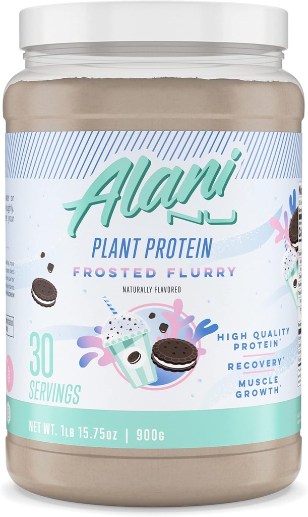 アラニヌ植物ベースのプロテインパウダーFrosted Flurry | 17g ビーガンプロテイン | 食事代替パウダー | 砂糖追加 | 低脂肪、低炭水化物、乳液フリー、エンドウ豆プロテインアイソレートブレンド | 30 サービング