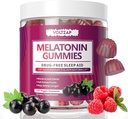 Melatoninのグミー:人および女性のための睡眠の補足、60のグミー、自然な睡眠の援助、Gummyの補足ごとのMelatoninの10mgの最高の強さの睡眠のグミー、Blackcurrantの味