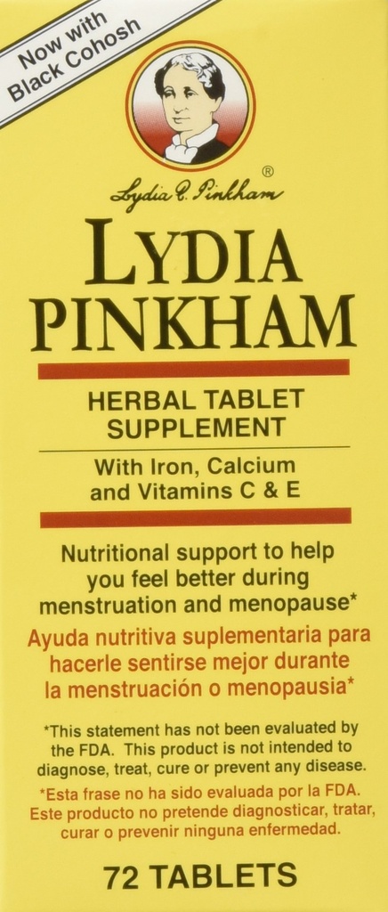 Lydia Pinkham の草の補足は月経および月経停止サポート、72 の計算のためのタブレットを錠剤にします