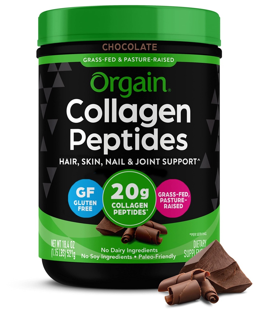 Orgainは女性及び人のためのコラーゲンのペプチッド粉、チョコレート、20g草によって供給されるコラーゲン-毛、皮、釘及び接合箇所サポート補足、Paleo及びKeto、非GMO、タイプIおよびIII、1lbを加水分解しました