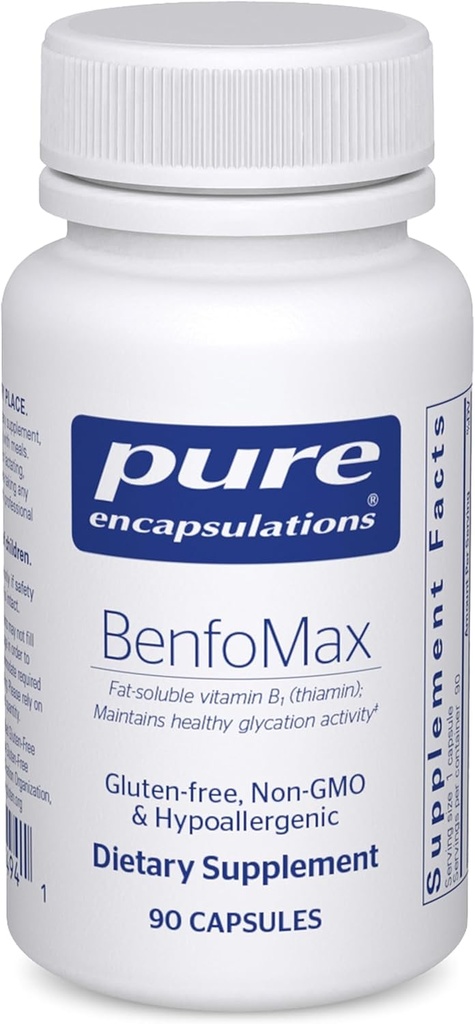 純粋なカプセル化BenfoMax 90' - 200 mgのBenfotiamine - ビタミンB1 Thiaminサプリメント - ハート&代謝の健康をサポート - ビーガン&非GMO - 90カプセル