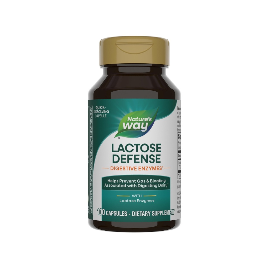 Nature's Way Lactose Defense, Digestive Enzymes*, Dairy*の消化をサポート, 690 mg ラクターゼ/ 3-カプセルサービング, 100 カプセル (パッケージング 5 月 Vary)