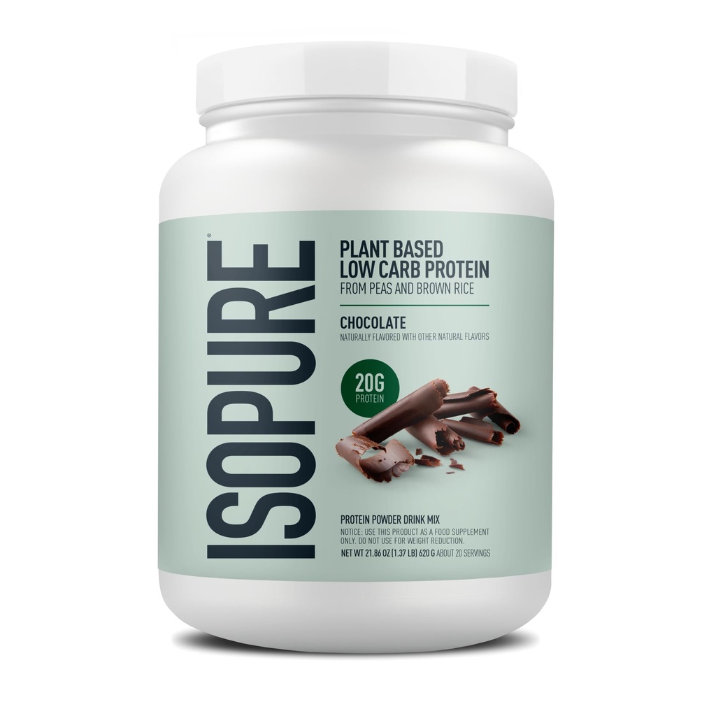 Isopureの植物ベースの蛋白質の粉、Lactoseの自由な、グルテンフリー、鉄と、チョコレート、サービングごとの20g植物蛋白質、1.73 Lbs、20のサービング
