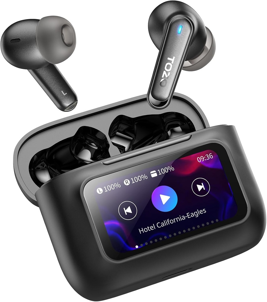 TOZOのColorPodsのタッチ画面の活動的な騒音の取消しの耳の芽4のMics ENCの耳のBluetooth 5.4の明確な呼出しの深い低音 ヘッドホーンの長いプレイタイムIPX6はAPPによって32 EQsを防水します