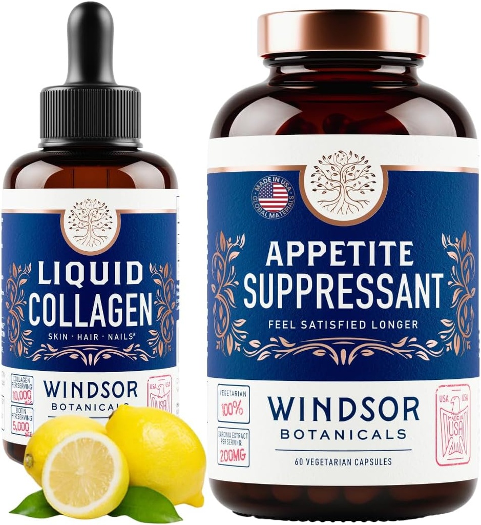 WINDSOR BOTANICALS液体コラーゲンと食欲抑制美容とウェルネスバンドル