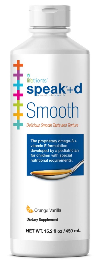 Lifetrients – Speak+D Smooth – Orange Vanilla – 15.2 oz – Pediatrician Formulated to Support Children with Special Nutritional Requirements – Omega-3 & Vitamins E’s, K's & D