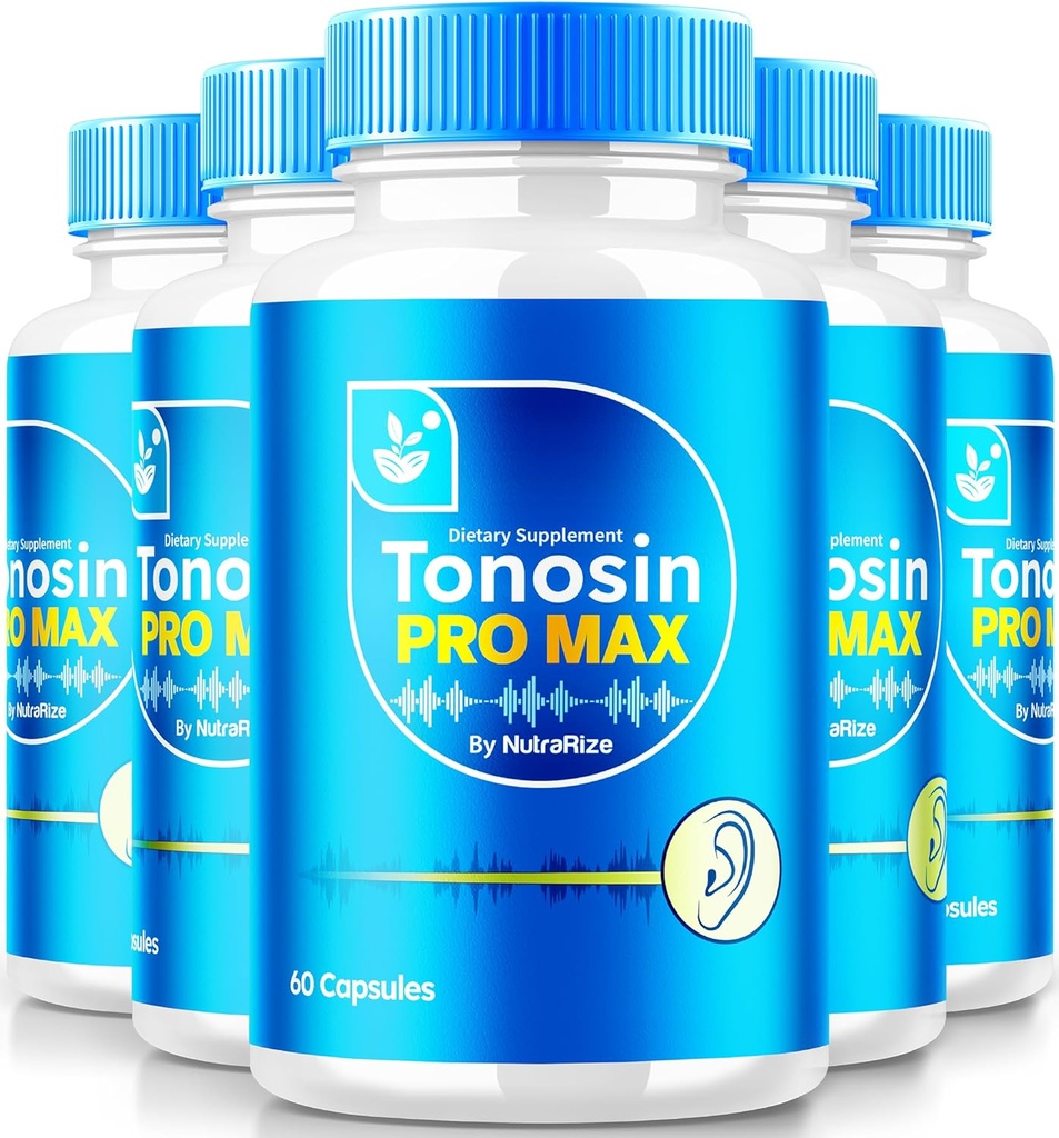 NutraRize(5パック) Tonosin Pro Maxカプセル、公式イヤーヘルスフォーミュラ、インナーイヤーヘルス、プレミアム補聴器サポート、TonosinProMaxレビュー(300カプセル)