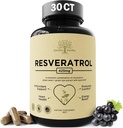 Quercetin & Resveratrol Supplement with Grape Seed – 425mg Herbal Antioxidant & Wellness Support – Polyphenols & Nutrient Blend for General Health, 30Ct