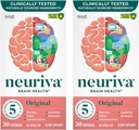 NEURIVA オリジナル ブレイン メモリ、フォーカス&集中 + 臨床的にテストされた Nootropics Phosphatidylserine と Neurofactor、カフェイン無料、30 カプセル(2パック)
