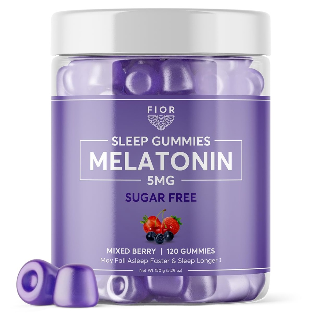 FIORの砂糖は大人及び子供のための120カウントの睡眠の援助及びカルムのグミー、Melatoninのグミーの眠る援助を放します。 眠りのためのおいしいビタミン。大人&子供メラトニン&L-テアニンガミーナチュラルハーブ睡眠補助金。