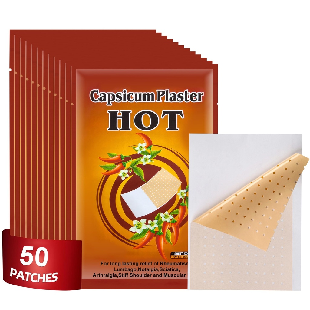 Capsaicinのパッチ、4.72" x7.08」熱いCapsicumのパッチ(50)