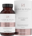 Hush & Hush SkinCapsule™ Clear+, Skin Care Supplement, Vegan, Acne Treatment for face, Clean Nutraceuticals Supplements That Contains Vitamin A, Turmeric, Dandelion Root, Zinc - 60 Capsules
