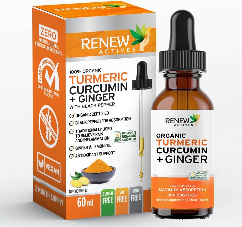 Renew Actives Turmeric Liquid Extract with Ginger & Lemon Oil