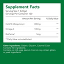 サプリメント、Ubiquinone CoQ10(Coenzyme Q10)300mg、BioPerine(5mg) | 心臓の健康、エネルギー、吸収(1瓶-120 Softgels-2mo供給)をサポート | 高EPA&DHA | 非GMO、グルテンフリー