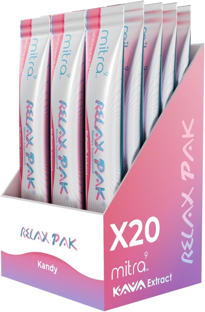 Mitra9カバパウダーリラクパック - キャンディーカバエキスパウダーパック | 気分増強剤 | プラントベース | 天然カルム&クラリティを促進 | 簡単オープンシングルサービングスティック (20)