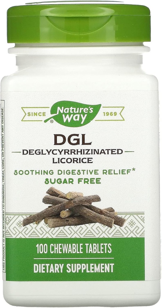 Nature's Way、DGL(フルクトースなし)、100 Chewableタブレット