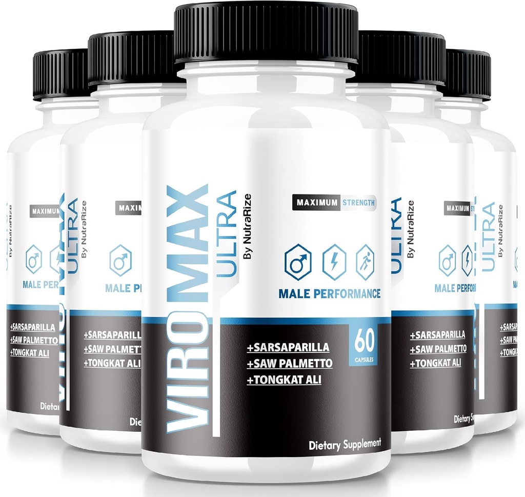 NutraRize(ViroMax Ultra Pill、エネルギーとパフォーマンスを向上させるための最大強度フォーミュラ、筋肉の強度、サプリメントのレビュー(300カプセル)のオールナチュラルカプセル