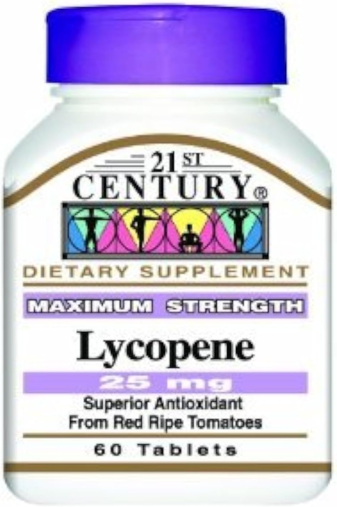 LYCOPENE , Maximum Strength, 25 mg, TRIPLE VALUE PACK (3X 60 TABLETS) by 21st Century Health Care