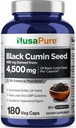 NusaPureフルスペクトラムブラックカミンシード10:1抽出物、4,500mg 180ベジギーパウダーキャップ非GMO、ビーガン非オリイ