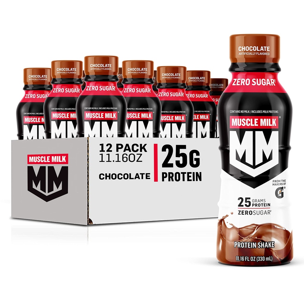 筋肉ミルクの本物の蛋白質の揺れ、チョコレート、25g蛋白質、11.16 Fl Oz (12のパック)、包装の5月Vary