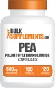 BulkSupplements.com Palmitoylethanolamideカプセル - エンドムンサポートのためのPalmitoylethanolamide 600mg - グルテンフリー、1カプセル/サービング、180カプセル(1パック)