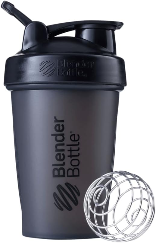 BlenderBottle Classic Shaker Bottle Perfect for Protein Shakes and Pre Workout, 20-Ounce, Black