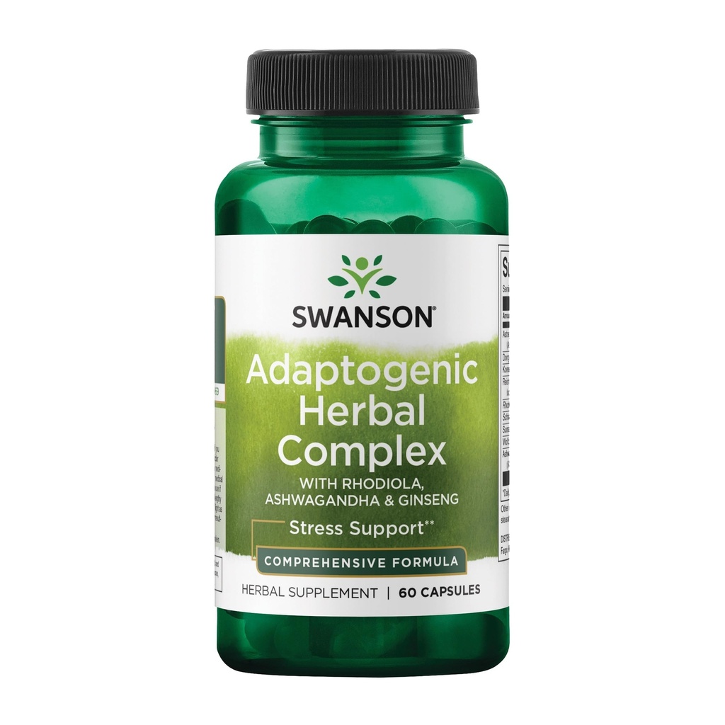 Swanson Rhodiola AshwagandhaのGinsengの複雑なエネルギー 免疫機能神経系ストレス サポート適応性のハーブの補足60のカプセル