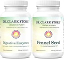 Dr Clark Store Flat Tummy Kit – 2 Digestive Support Formulas for Enhanced Digestion, Bowel Regularity & Gut Health – Natural Digestive Aid Supplement