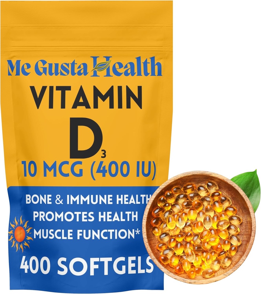D3 10 mcg (400 IU) 400 Softgels | ビタミンD3サプリメント | ビタミンD3 Softgels | カルシウム吸収のための不可欠 | 骨、歯、筋肉および免疫の健康サポートのためのサプリメント