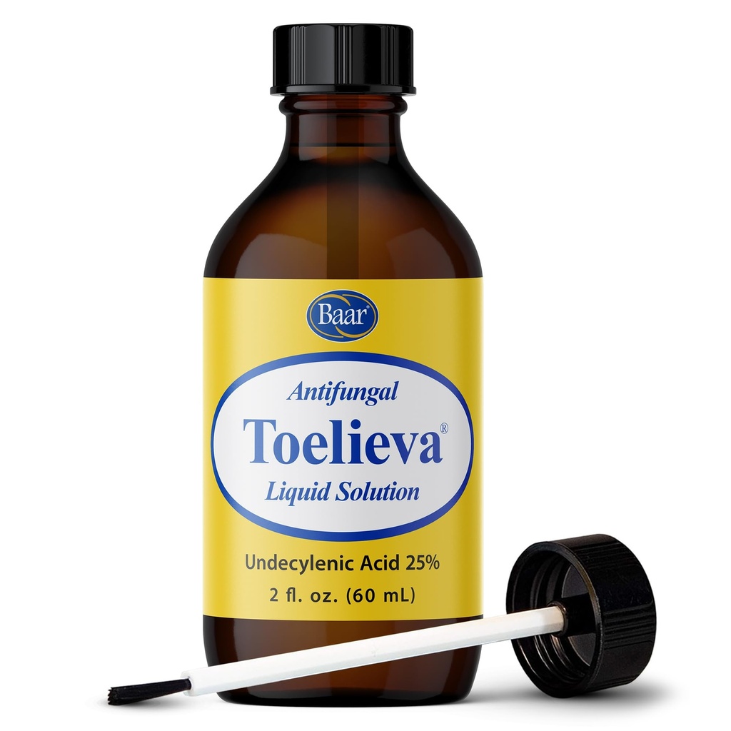 Baar製品 - Toelieva Antifungal液溶液 - 25% Undecylenic酸、有機オリーブ油、グレープフルーツ種子エキス - 最大強度 - Toenails下と周りの真菌を戦う - 2 oz