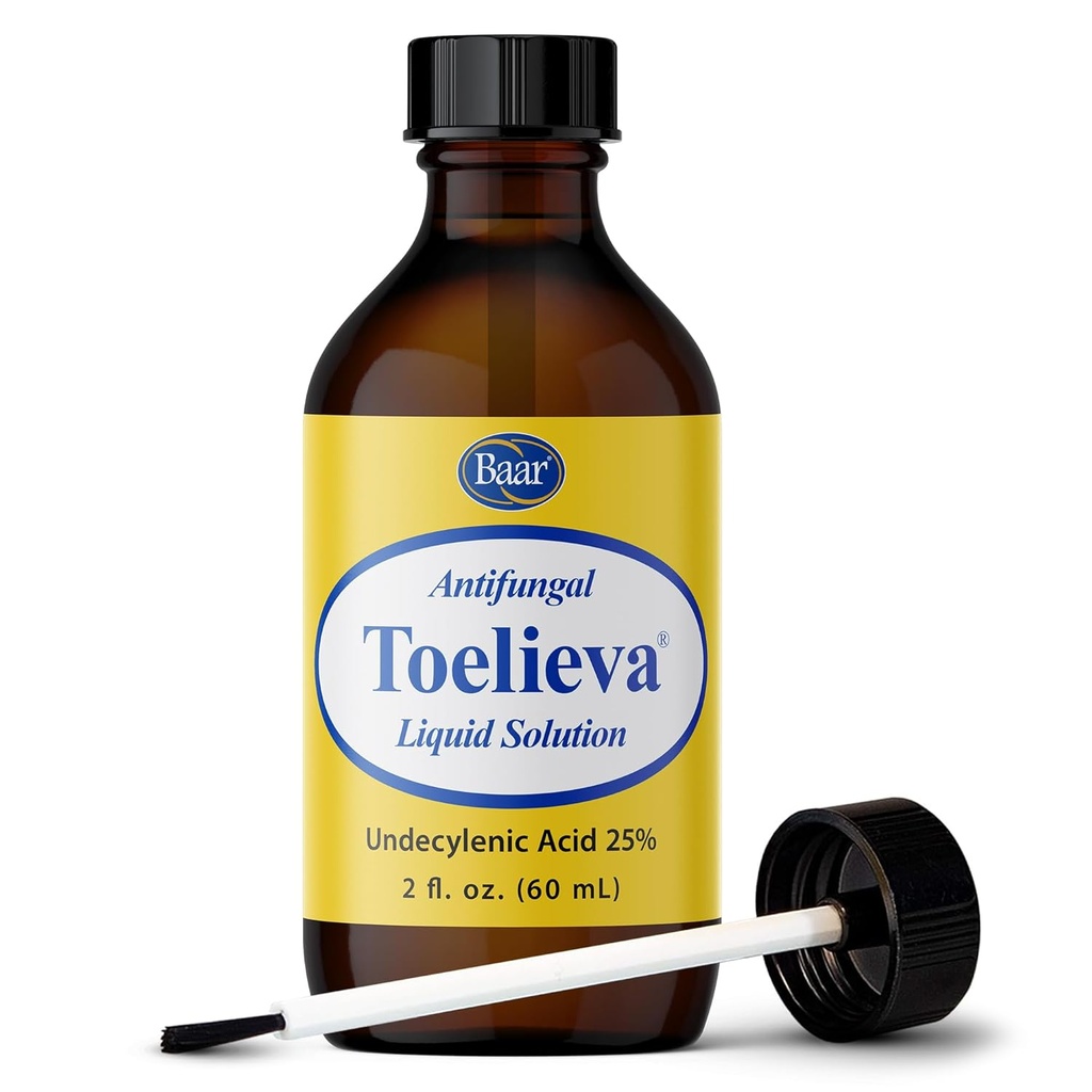 Baar製品 - Toelieva Antifungal液溶液 - 25% Undecylenic酸、有機オリーブ油、グレープフルーツ種子エキス - 最大強度 - Toenails下と周りの真菌を戦う - 2 oz