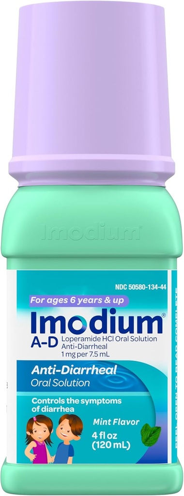 Imodium A-Dの子供のLopperamide HClの子供の年齢6+のミントの味、4のflのためのDiarrheaの症状の処置及び制御のための口頭解決が付いている液体の反Diarrhealの薬。oz