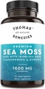 Thomas' all-natural Remedies Irish Sea Moss Capsules, Sea Moss with Bladderwrack & Burdock Root Organic for Gut Health, Digestion, Energy & Immune Support, 120 Seamoss Pills