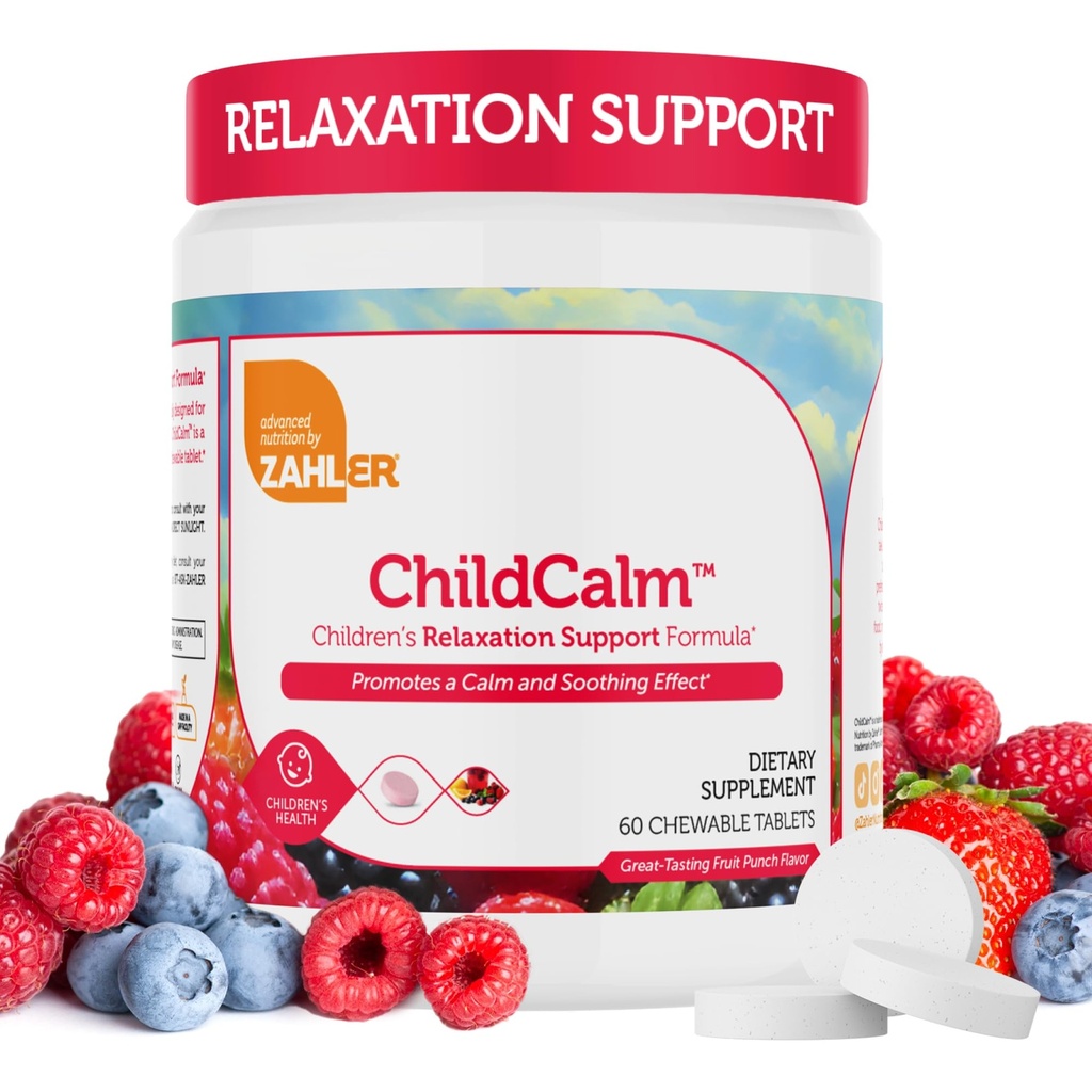 Zahler ChildCalm、Kosherのフルーツの穿孔機の子供のためのChewableマグネシウム-自然なカルム、気分サポートおよび弛緩-子供マグネシウムの補足の子供のマグネシウム、60のタブレットを Calming