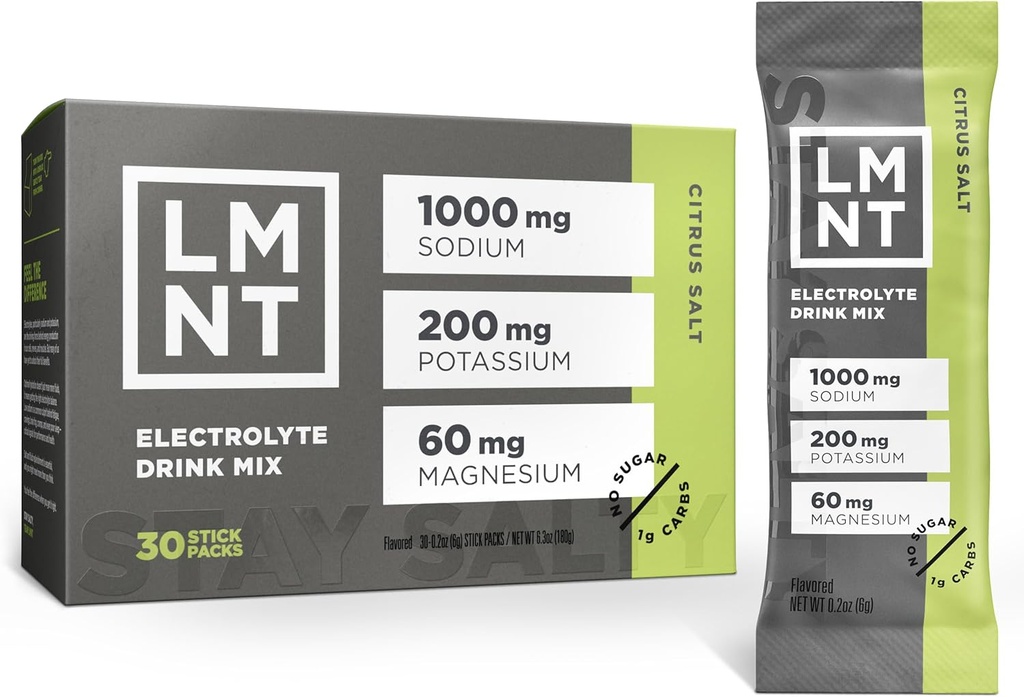 LMNT Zero Sugar Electrolytes - Citrus Salt | Drink Mix | 30-Count