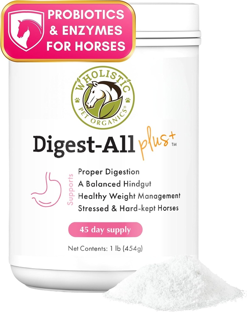 包括的ペットオーガニックダイジェストオールプラス:馬のプロバイオティクスパウダー - 1 Lb - 消化酵素とプロバイオティクスとプレバイオティクス - ガス、便秘と腸の健康のためのエキネ消化器サプリメント