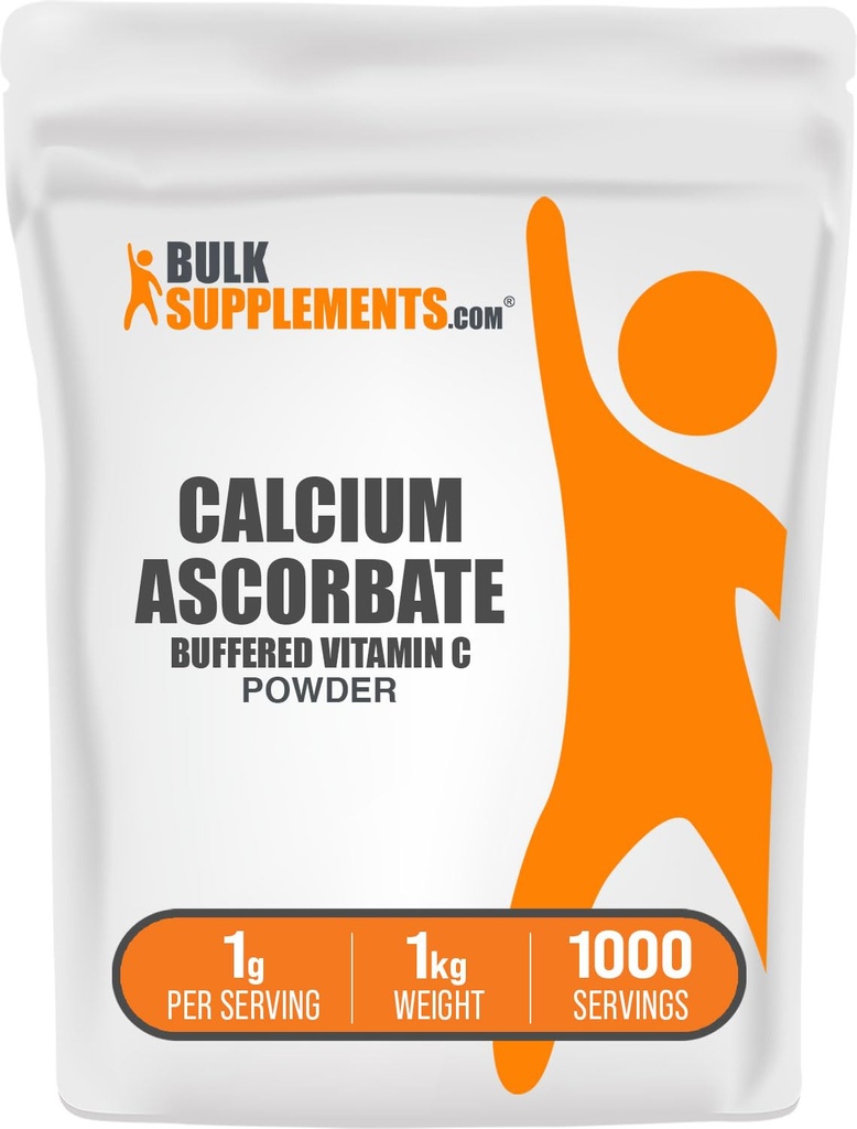 BulkSupplements.comカルシウムアスコルベートパウダー - 緩衝ビタミンCサプリメント、カルシウムパウダー - ビーガン&グルテンフリー、給餌1g、1kg(2.2ポンド)(パック1)