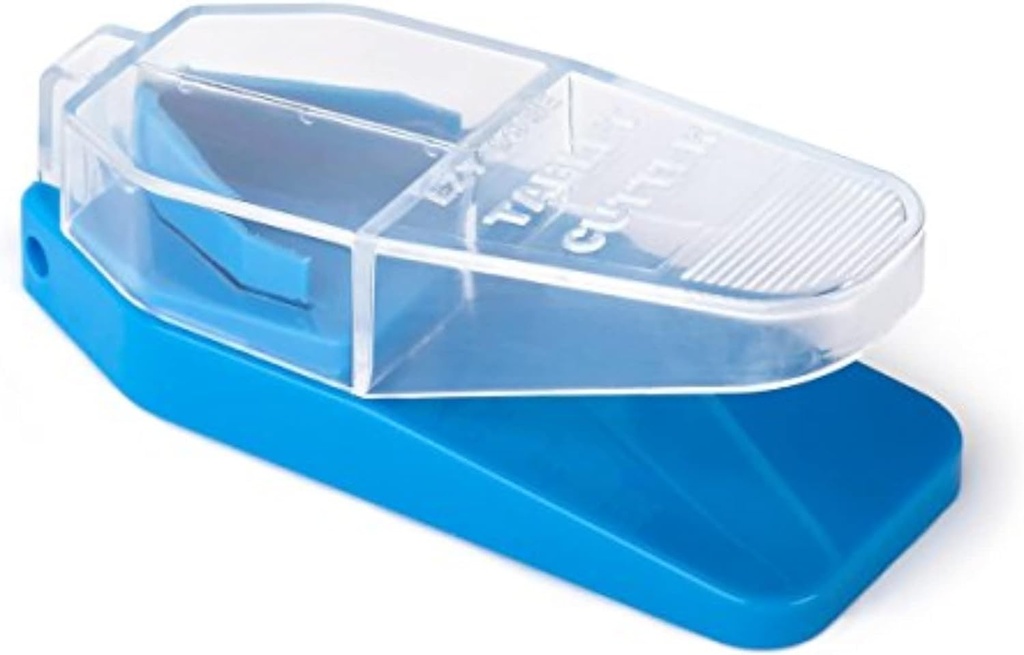 EZY DOSEの丸薬のカッターおよびディバイダーは、安全に大きい、小さく、小さいおよび小さな丸薬、ビタミン、半分のタブレット、正確な容易な切断、ステンレス鋼の刃、使いやすい、色5月の Vary、BPA自由に切ます