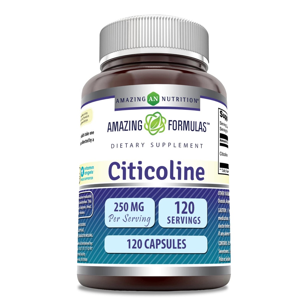 アメイジング・フォーミュラ シチコリン 250mg | カプセルサプリメント | ノンGMO | グルテンフリー | 米国製 (120 カウント)