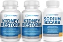 Kidney Cleanse and Kidney Health Supplement to Support Normal Kidney Function 60 caps, 2 Pack with Sodium Bicarbonate 650mg Capsules, 120 Pills