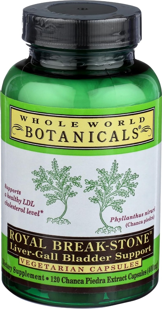 Whole World Botanicals Royal Chanca Piedra (Break-Stone) Liver Gall Bladder Support - 400 mg - 120 Vegetarian Capsules