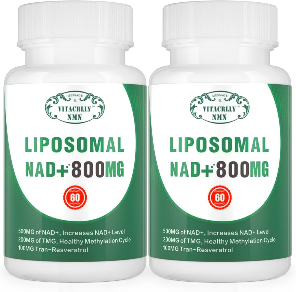 NAD+の補足のLiposomal NAD+プラス800MGのニコチンアミドの肋骨は細胞エネルギー、健康な老化および筋肉修理120のカプセル(パッケージ2)のために代わりになります