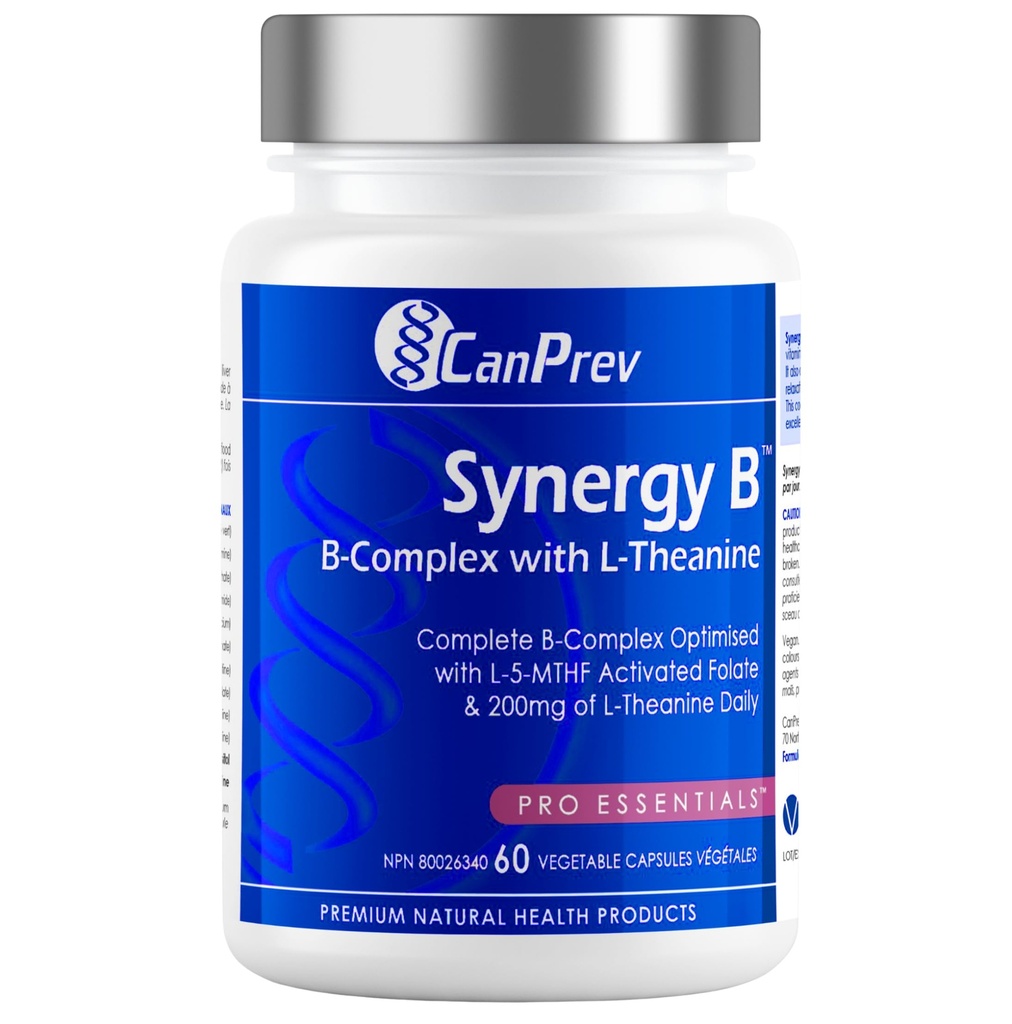 L-テアニン60カプセル30日の供給とCanPrev Synergy Bコンプレックス - 精神的なリラックスを促進する、エネルギー、認知の明快さとサポートボディ&マインド - ビーガン、非GMOとグルテンフリー