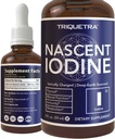 ナスセントヨウ素サプリメント 400 サービング, ガラスボトル, ビーガン, 1800 mcg - 600 mcg /ドロップ - 純粋に, 明確な色 - 甲状腺の健康をサポート, エネルギー, 免疫 & 代謝 (2 oz.)