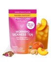 Pink Stork Organic Morning Sickness Pregnancy Tea - Hot or Iced Tea - Prenatal Heartburn, Indigestion, and Constipation Support - 1st Trimester Pregnancy Must Haves - Ginger Peach, 15 Sachets