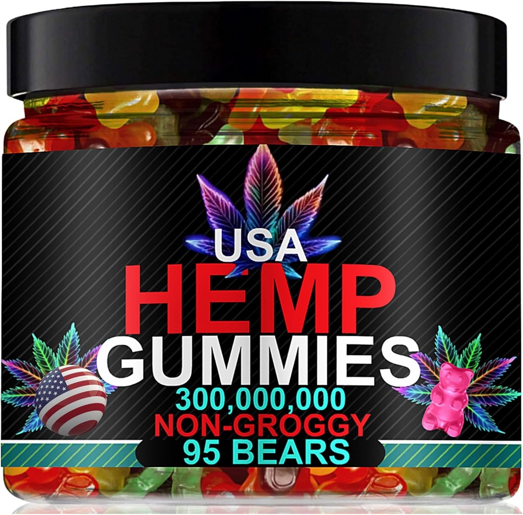 Hemp Gummies Sleep Edibles for Peace and Relaxation-High Potency Pure Extra Strength Hemp Oil-Made in USA