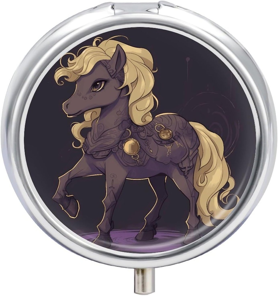 円形の丸薬の箱3は馬の丸薬箱の小型薬のPillのオルガナイザーの携帯用旅行Pillboxをビタミンの魚油の補足のための金属の丸薬の容器を浄化します