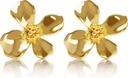 14K 金は925純銀の花のユリのスタッドのイヤリングをめっきしました
